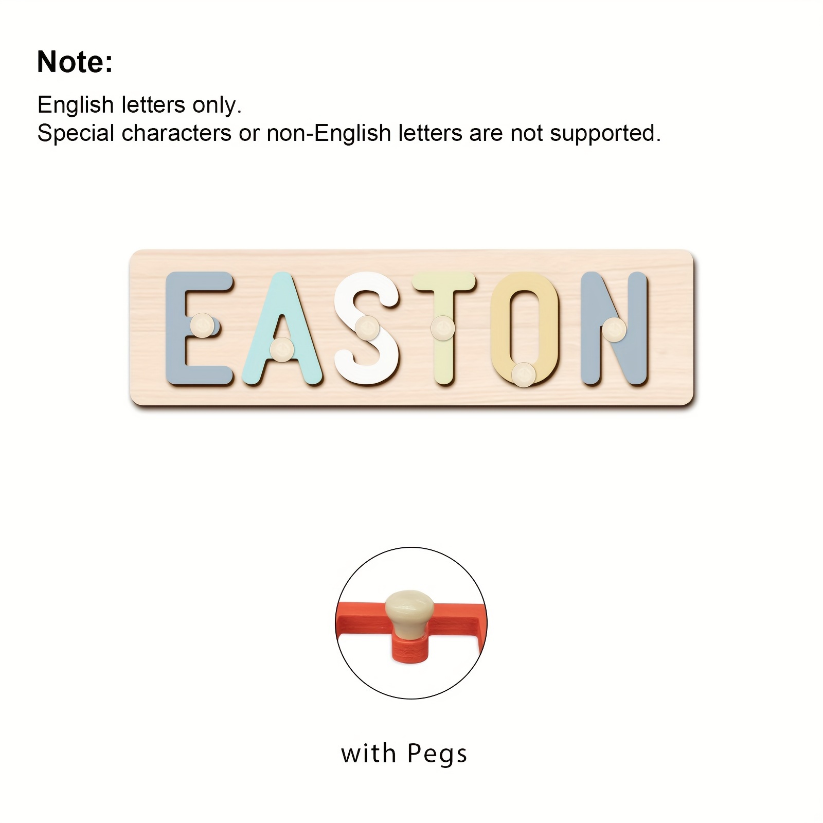 Personalized Wooden Name Puzzle for Kids, Interactive Alphabet Toy