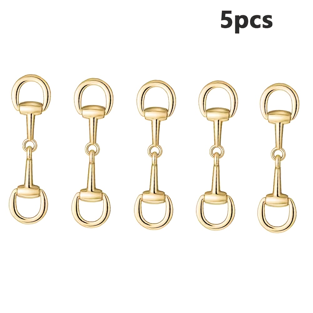 TEMU Lot de 5 boucles décoratives en métal pour mocassins à , accessoires de quincaillerie pour sacs et bagages, boucles de de cheval, attaches pour