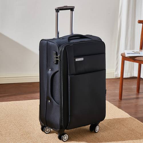 extra large capacity suitcase stylish business travel case simple high capacity rolling suitcase expandable travel bag wheeled luggage suitcase oxford cloth material sturdy and durable 20 24 28 inches