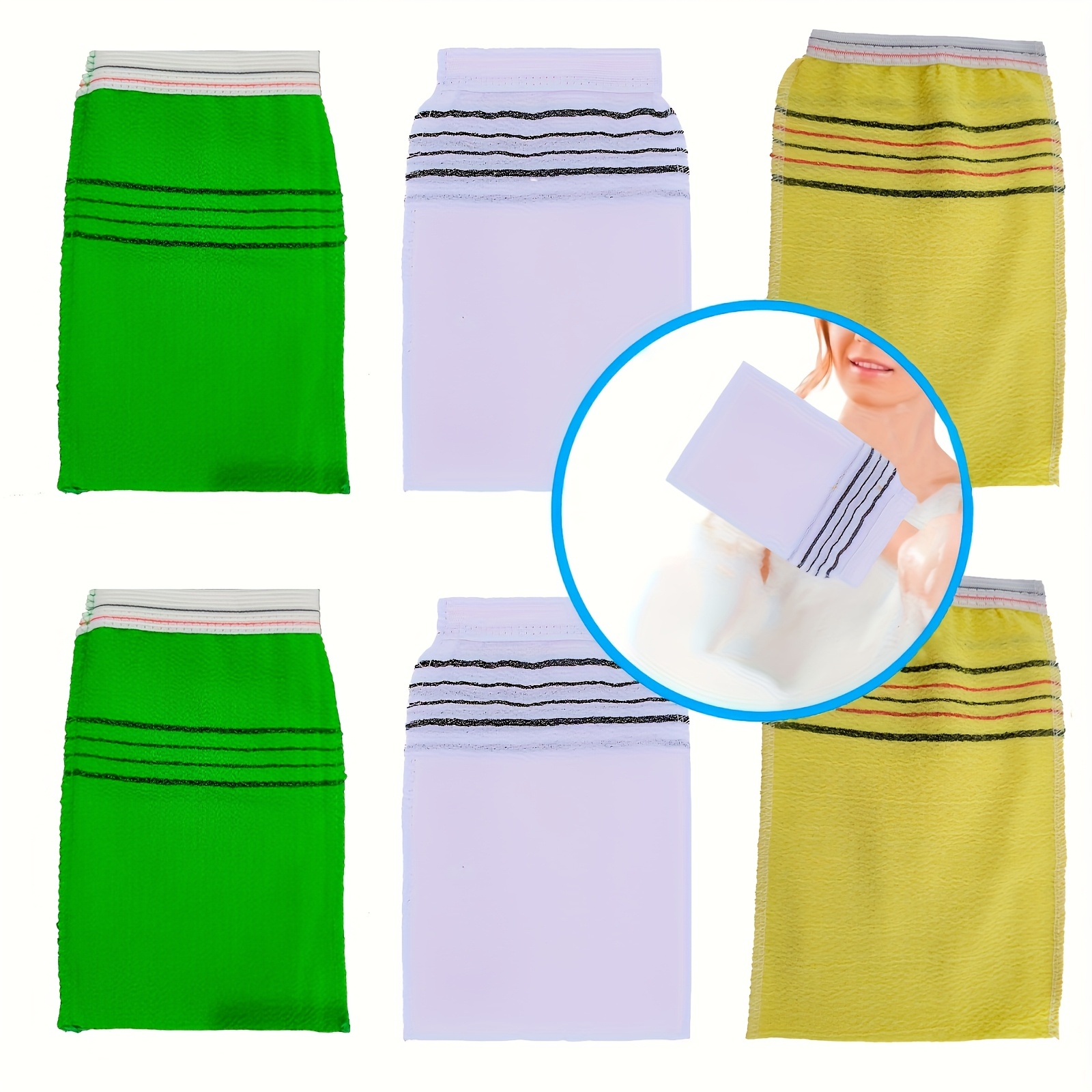 TEMU 6 Gants Exfoliants pour , Brosse pour le Dos et Accessoire de Douche