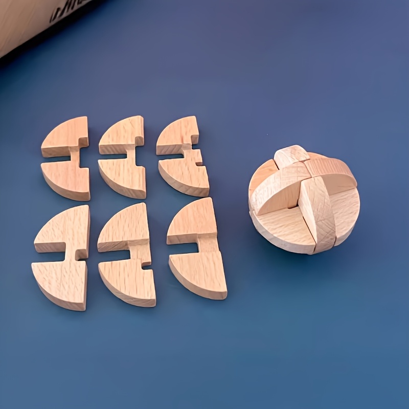 Wooden Puzzle Set 5-Pack Medium-Hard Level Craft with Instructions