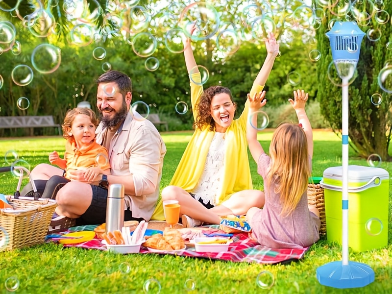 Bubble Stand Machine,500mAh rechargeable battery Height 119.38 cm Stand Up Automatic Bubble Machine for Kids,Outdoor Tall Bubble Maker with Lights Bring your own bubble water