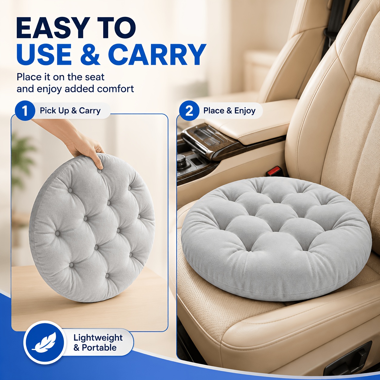 TEMU Single-seater Car Seat | Ergonomically Designed To Enhance And Mobility, Reduce Fatigue, And Smooth Rotation , Ideal For Daily And Long-distance