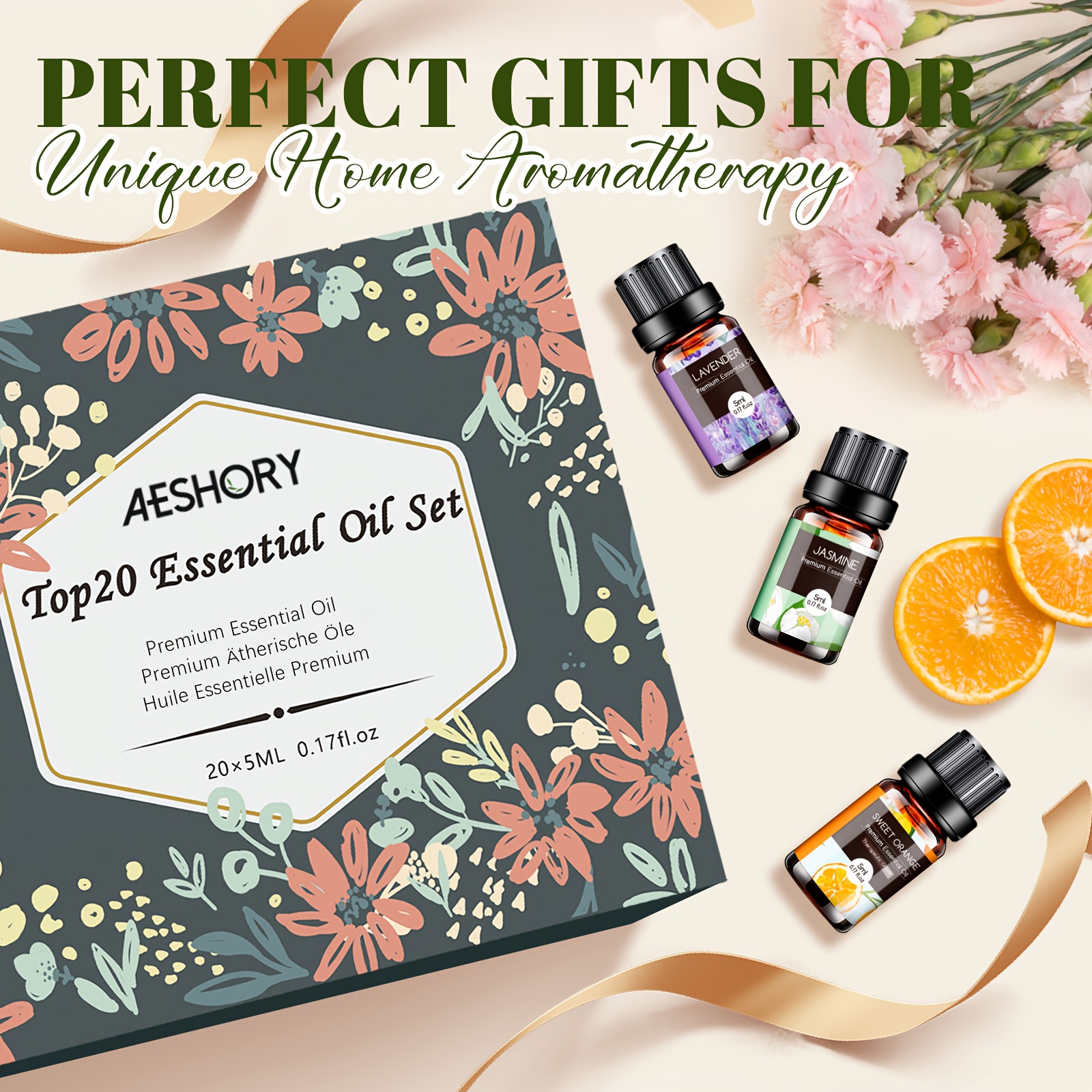 TEMU 20x5ml Essential Oil Set - Oils, Suitable For Diffusers, Humidifiers, Relaxation, Air , Diy Perfumes, Relaxation Oils||quality Perfume Oils,