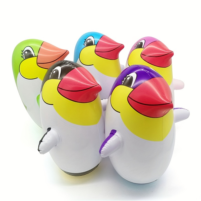 

1pc Summer Beach Toy Creative Toy, Inflatable Penguin Tumbler Inflatable Toy Colorful Penguin 36cm/14.1in