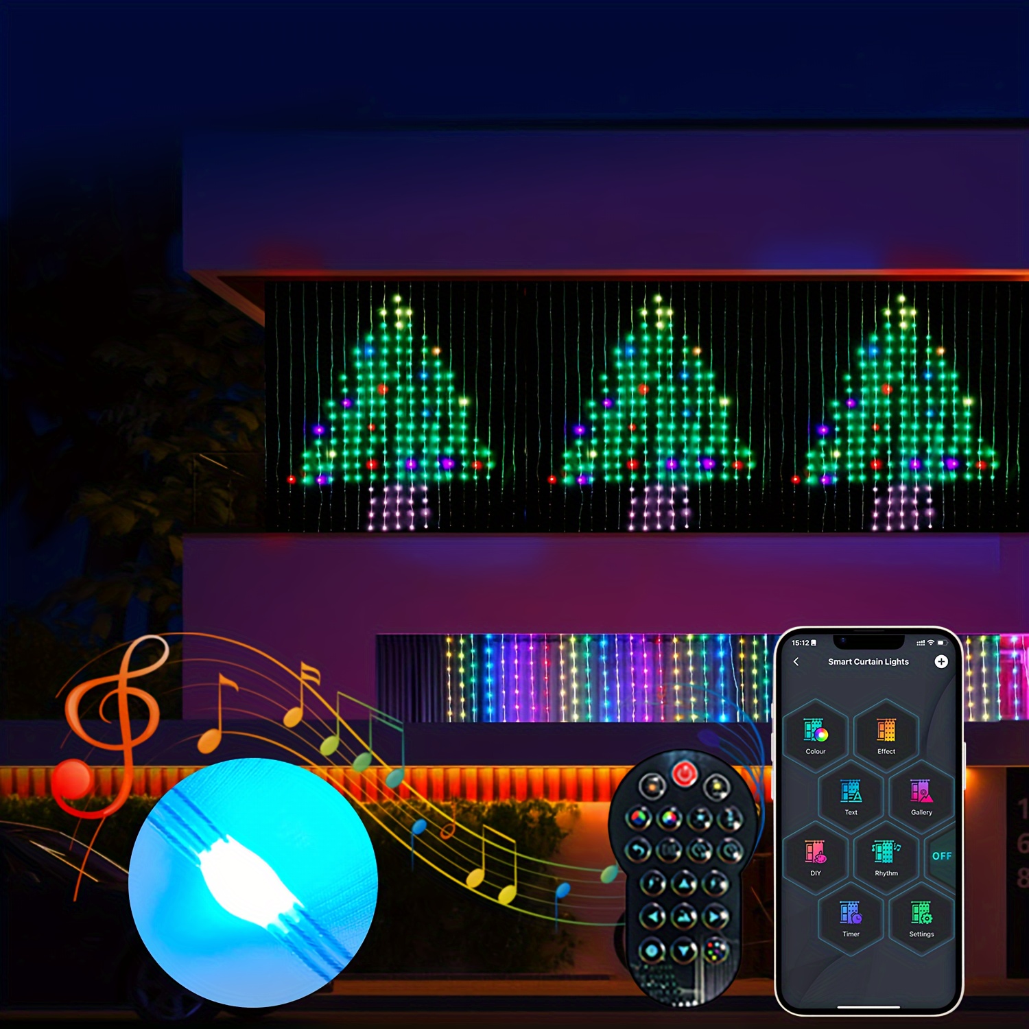 

Curtain , 400 Led Curtain , Diy Programming , , Synchronization, Suitable For Halloween, Christmas Decoration