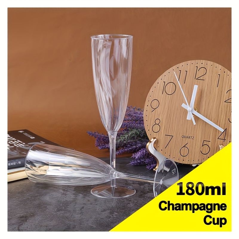 Party Essentials Copas de champán desechables de plástico duro de 2 piezas,  4.5 onzas, 20 unidades, transparente clásico
