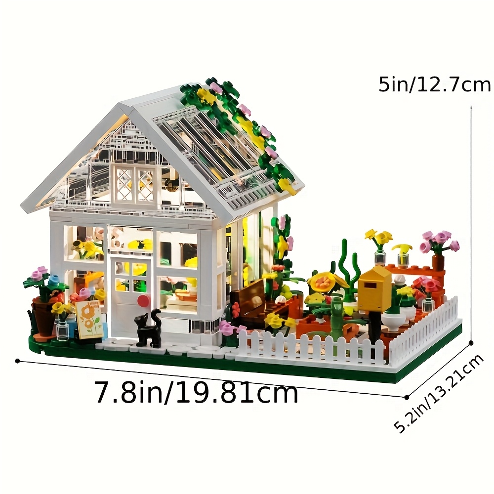 TEMU Building Mini Set, City Greenhouse Building Blocks, Halloween Gift For