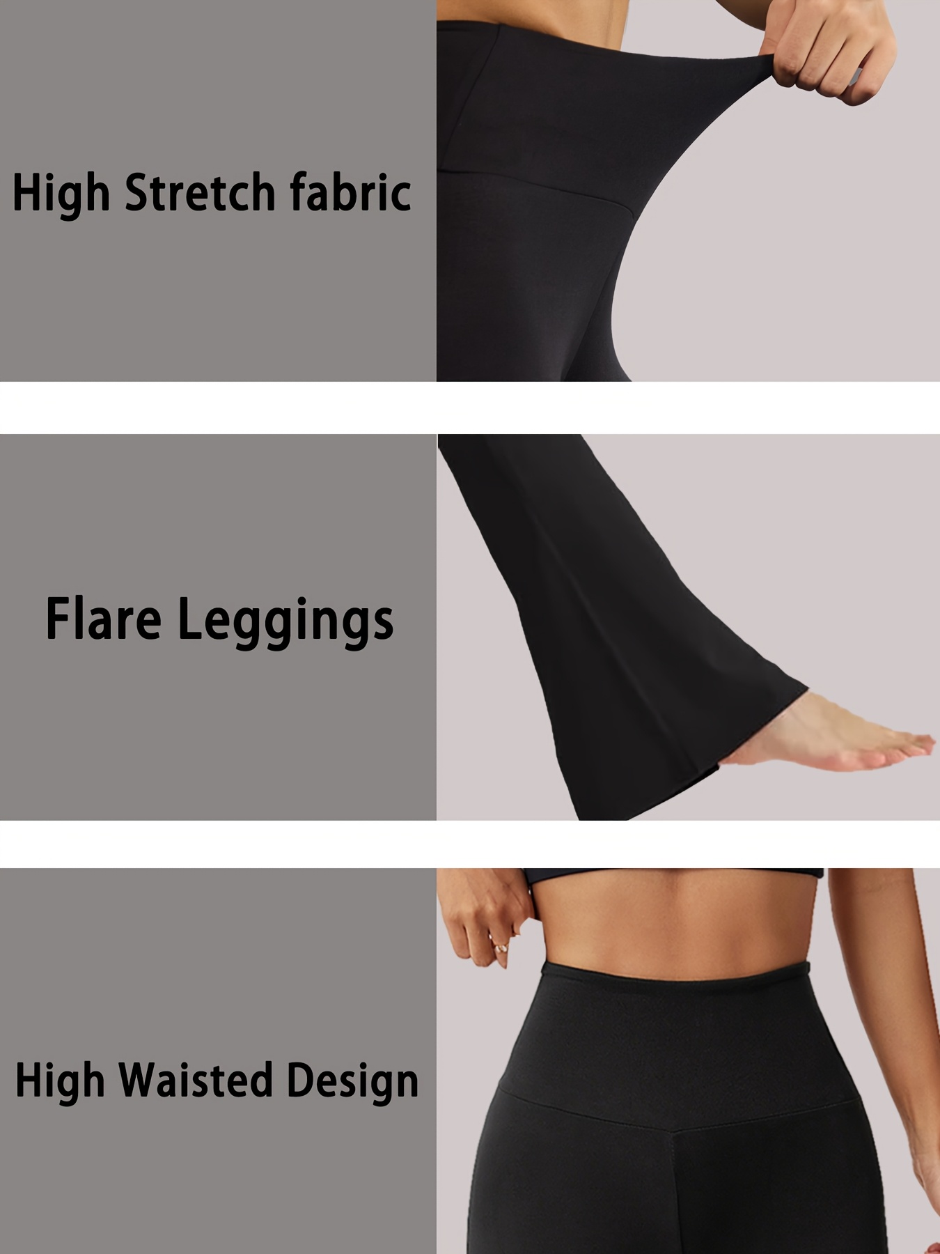 4-Pack Women's High Waisted Flare Pants