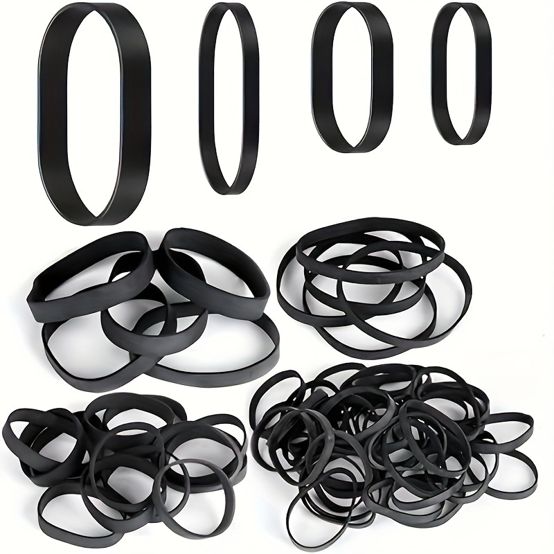 62pcs Tactical Rubber Bands, Heavy Duty Rubber Bands Black Elastic Wide Thick Rubber Bands, For Camping Hiking Biking Fixed Item, 4 Sizes