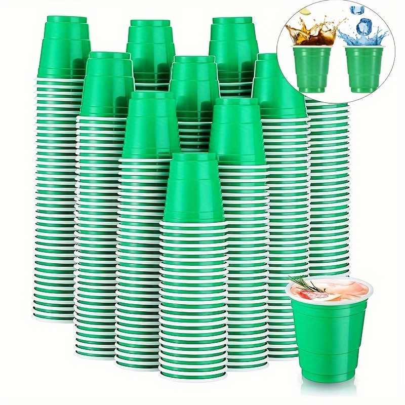 Vasos de plástico duro transparente con borde plateado, paquete de 50  unidades, 10 onzas, seguros, duraderos, desechables, reciclables y