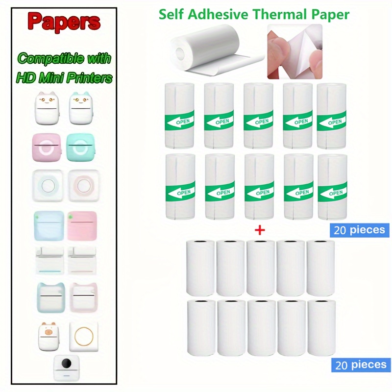 3 Rotoli/6 Rotoli Di Mini Carta Da Stampa Termica A Colori Con Adesivi  Autoadesivi, Carta Termica Per Errori Macchina, Compatibile Con Mini  Stampante P1 Stampante PeriPage Serie A6 -57 X 30 Mm/2,24 *