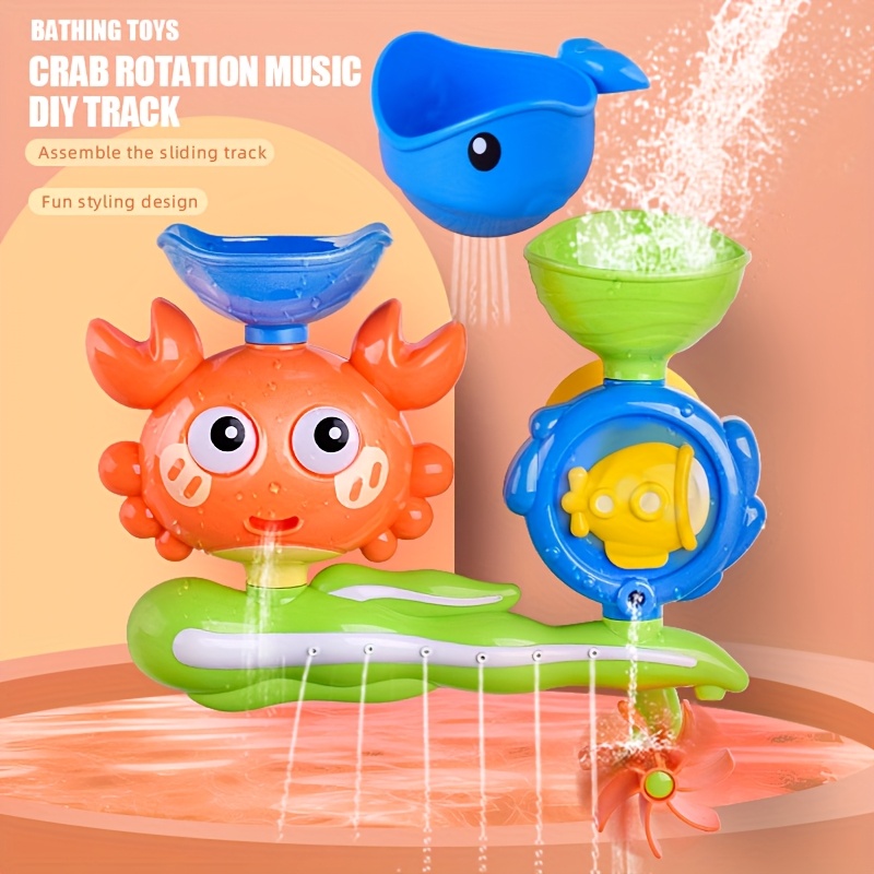 Suction Cup Bath Toy Set for Kids, Rotating Water Wheel Fun