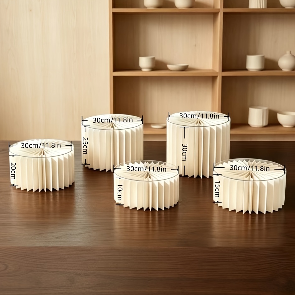 TEMU Présentoir pliable de cylindre en papier accordéon, présentoir de vitrine réutilisable pour vente au détail et décoration
