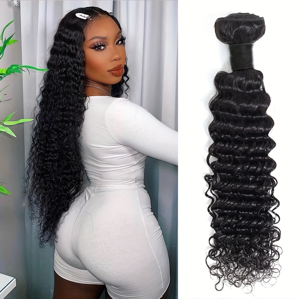 One Cut Virgin Hair Bundles Deep Wave Brazilian 100% Human - Temu