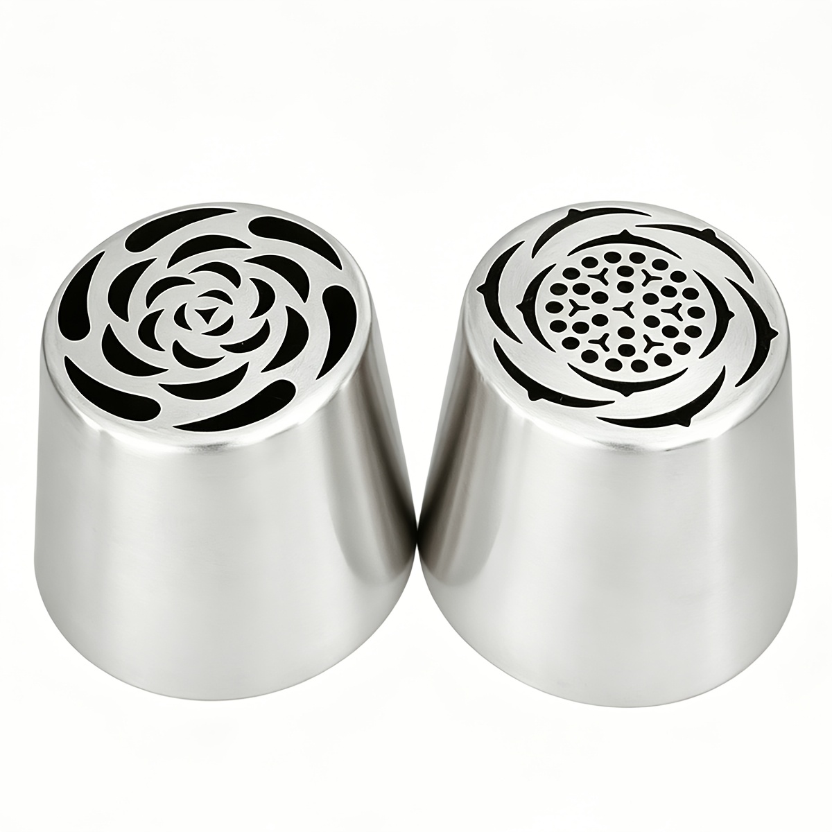 2pcs Extra Large Marshmallow Flower Piping Tips, Lotus Peony Rose Icing Nozzles, Stainless Steel Cake Decorating Tools For Flower Bouquet &