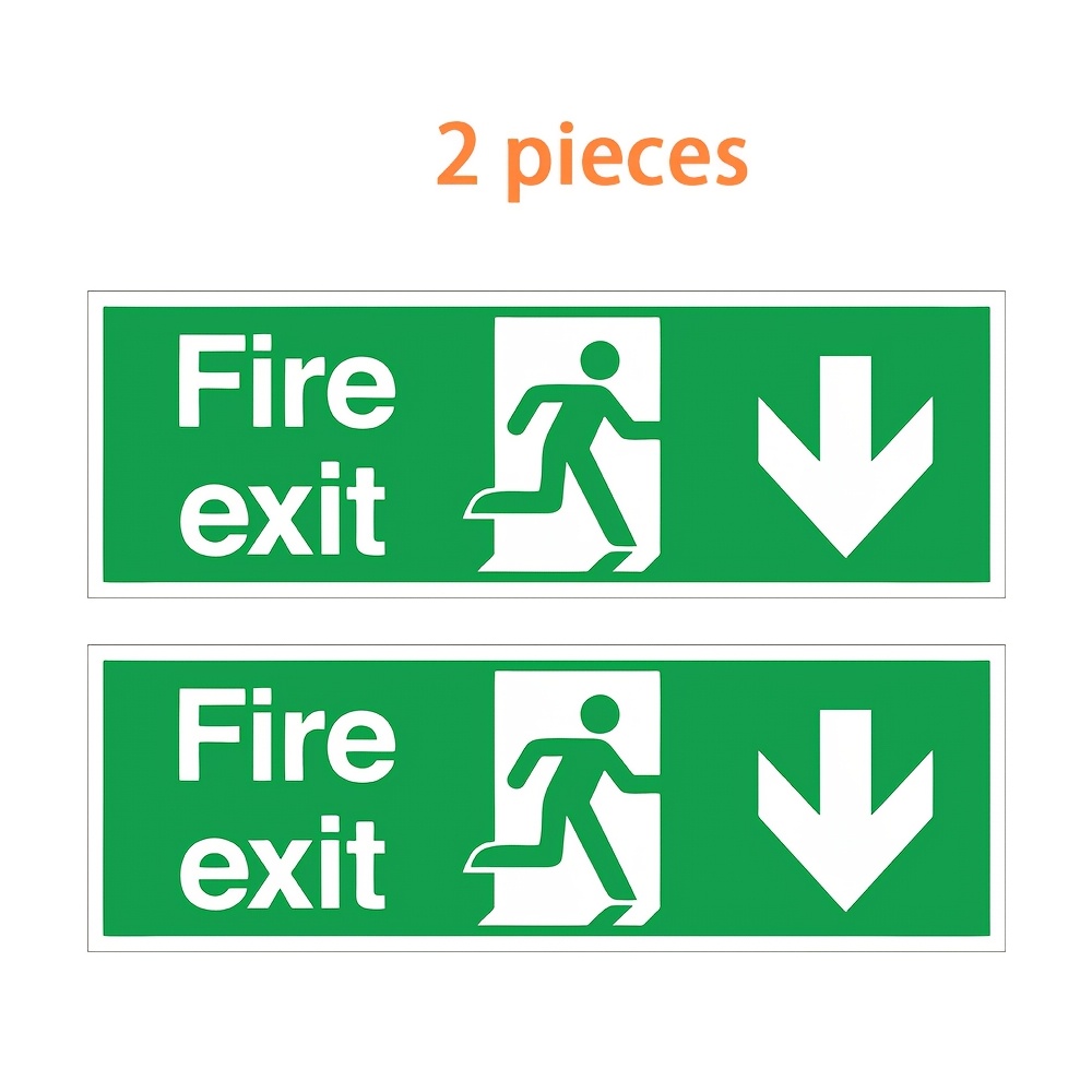2pcs Safety Fire Exit Arrow Stickers