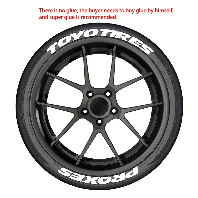 TEMU 4 Sets Tires Tire Lettering Sticker 1" Fits 15"-24" Wheels (glue And Accessories Not Included)
