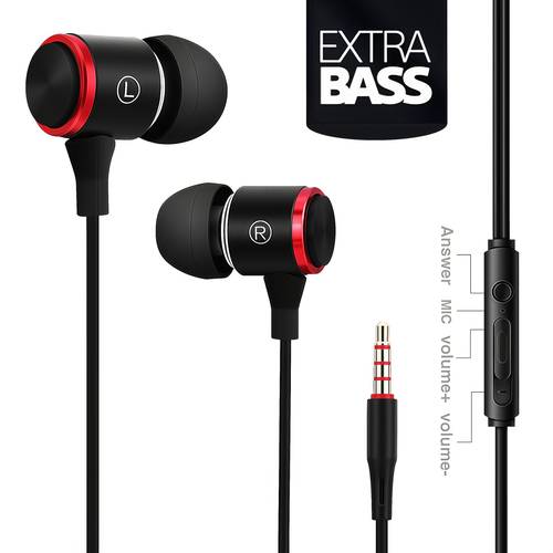 heavy in ear wired earphones for sports mobile phones computers and gaming with microphone suitable for use with mobile phones computers laptops gaming consoles etc ideal for listening to music making calls and playing games