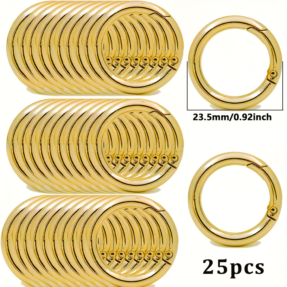 TEMU 23.5mm [25 Metal O-ring Clasps] 25pcs/batch Spring O-rings, Snap Hooks, Spring Clasps, Openable, Round Clasps, Keychains, Phone Charms, Bag