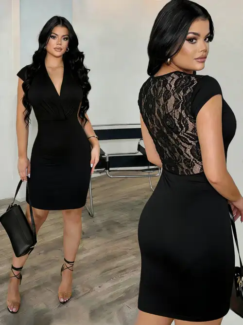 midi deep v neck dress cleavage Long Sleeve Deep V Neck Dress Cleavage Exude Modern Elegance With The Helena Long Sleeve Midi