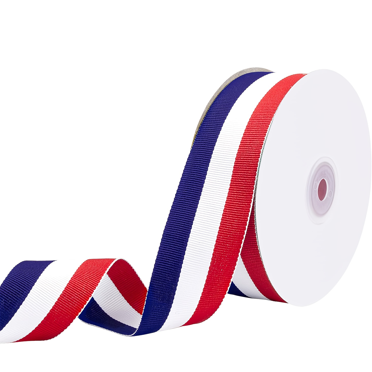Image of Grosgrain Ribbon Featuring Red, White, And , Perfect For Patriotic Gift Wrapping And Decorations For The , Memorial Day, And Crafting Baseball Medals, Measuring 1.6 Inches Wide And Long
