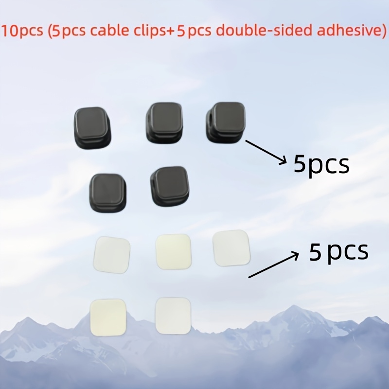 TEMU Confezione combinata di 5 clip per cavi e 5 nastri biadesivi / 10 clip per cavi nastri biadesivi / 15 clip per cavi nastri biadesivi, organizer