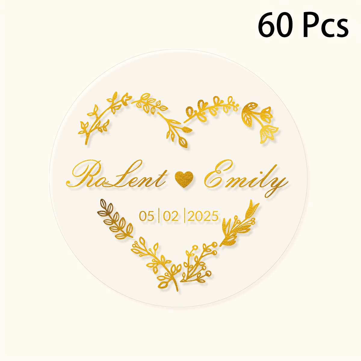 E-shop 30/60 Stück Auftragsaufkleber, Hochzeitsaufkleber, Personalisierte Namensschilder, Hochzeitsparty Aufkleber, Etikettenaufkleber, Personalisierte