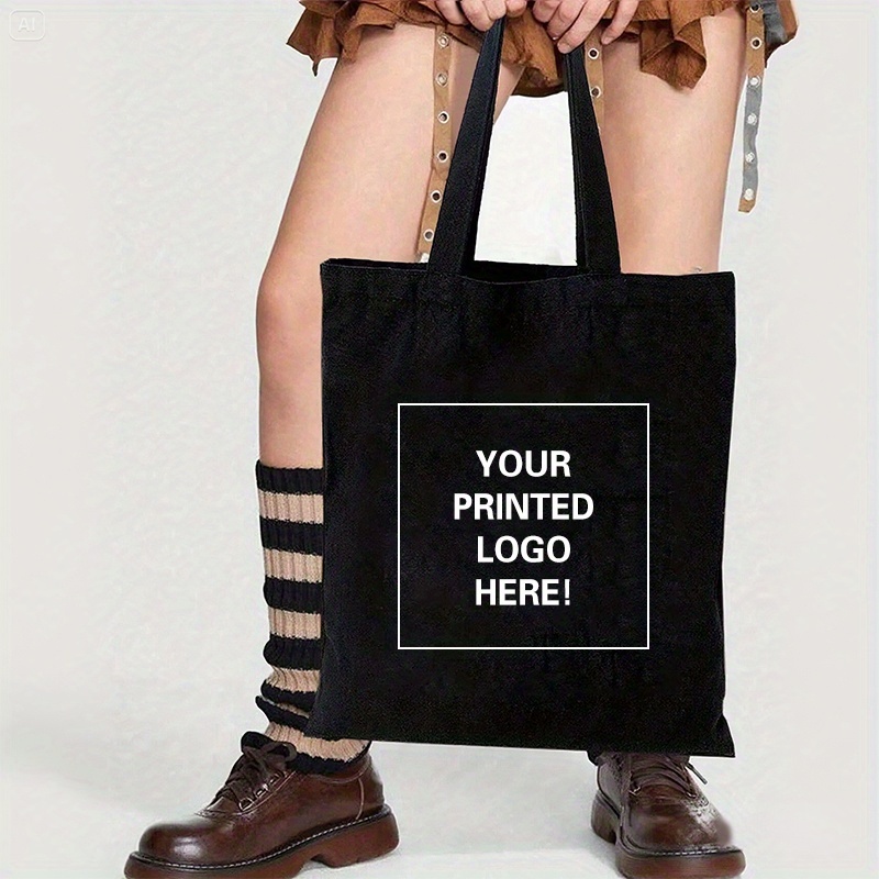 E-shop Personalisierbare Canvas Tragetasche - Personalisiertes Foto-/Textdesign, Unisex Schultertasche, Wiederverwendbares Geburtstags, Jahrestags- und