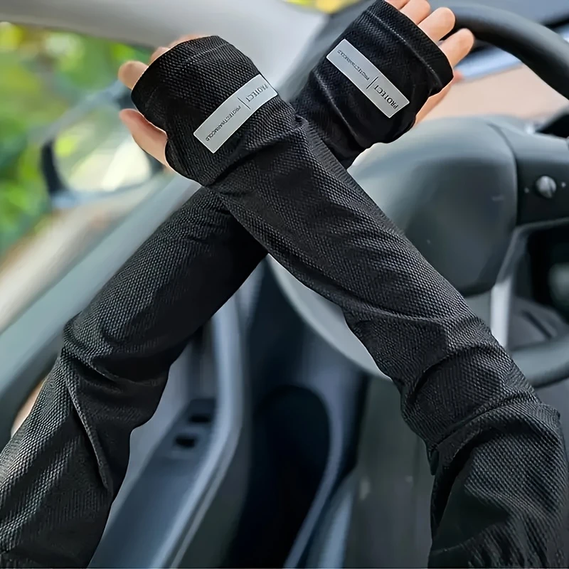 1 pair of mens and womens uv sun protection cooling arm sleeves loose suitable for football baseball basketball and volleyball details 3