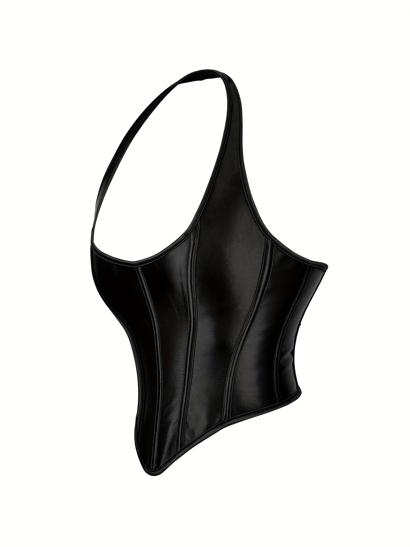 women's plus size black satin neck corset top lace Temu Pakistan