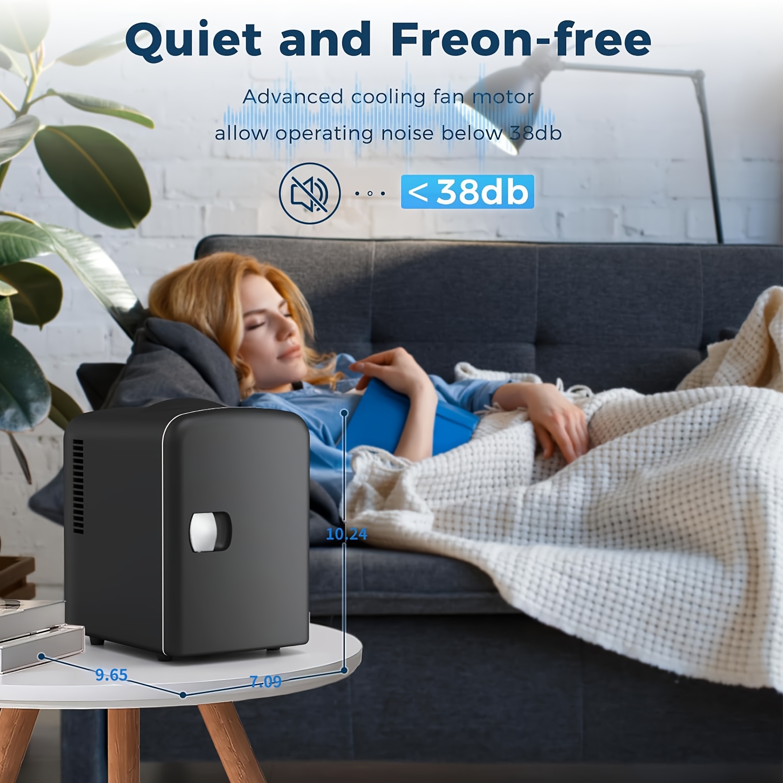 2.64gal/26lbs Mini Freezer Refrigerator with Fast Ice Maker, Compact Portable Freezer with Removable Glass Shelf & Chalkboard Door - Ideal for Dorm, Office, Bedroom, Garage - Energy Efficient Mini Fridge for Small Spaces, Office Refrigerator, Stylish Appliance, Durable Construction, Urban Dwellers