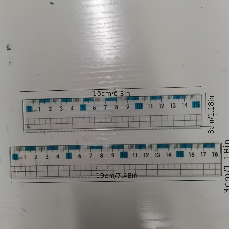 Anti-myopic Ruler For Students, Transparent , Thickened Pe Material, 15/18cm Exam Marking Scale Ruler With Handle