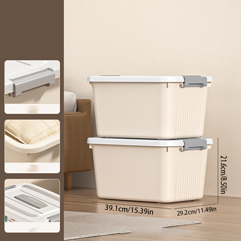 2pcs Large-Capacity Stackable Storage Bins with Lids