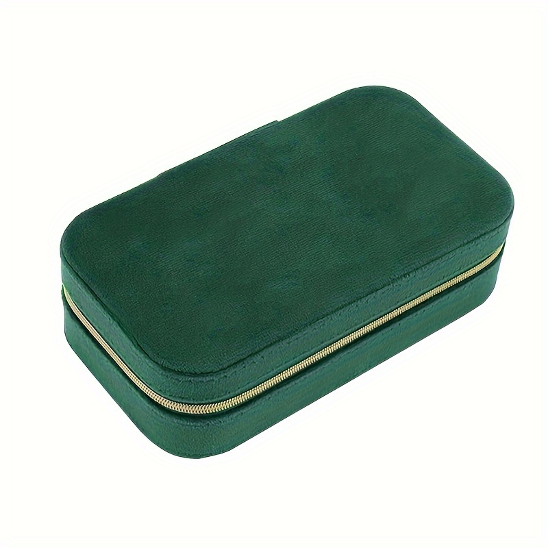 1pc Travel Jewelry Case, Velvet Small Jewelry Box, Portable Jewelry Storage Box For Women, Travel Jewelry Organizer With Mirror For Rings Necklaces Earrings Studs Storage, Jewelry Boxes