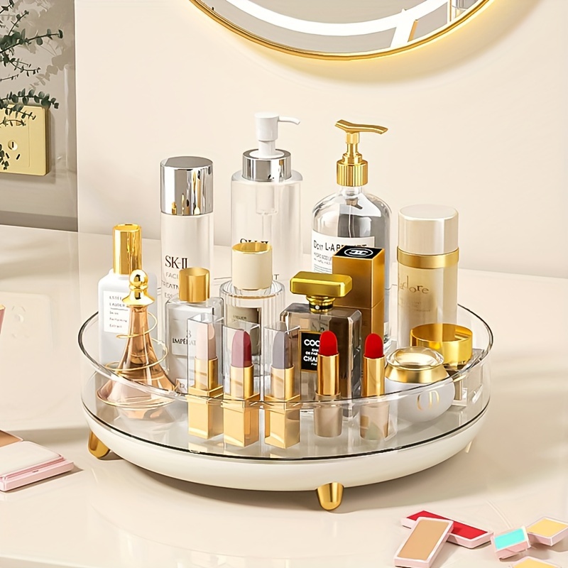 

Household Rotatable Cosmetic Storage Box Vanity Table Desktop Makeup Brush Lipstick Perfume Skin Care Products Showcase