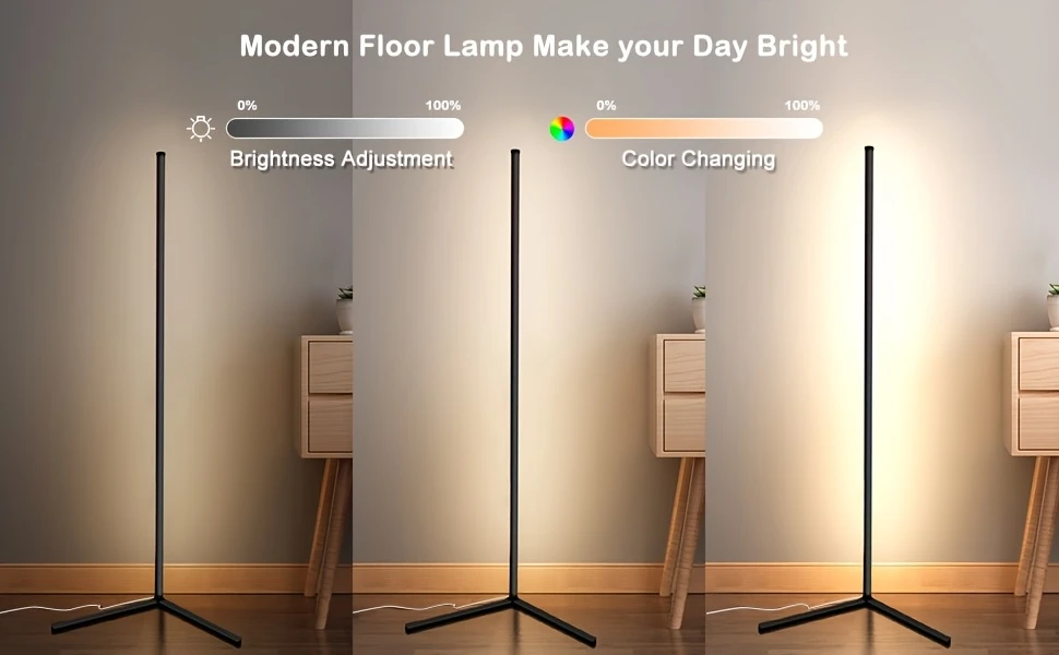 1pc led corner floor lamp minimalist dimmable xmas mood light 57 lamp for living room bedroom home office room perfect christmas gift for halloween christmas new year decor 3000k 6000k warm white light details 1