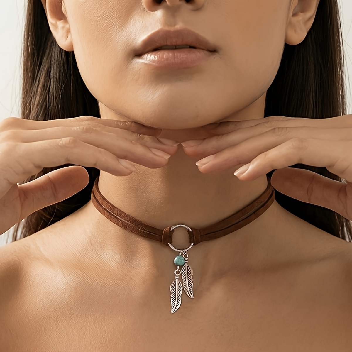 TEMU 1 pieza Collar bohemio vintage y marrón, adecuado para uso diario casual de mujer