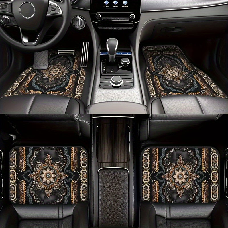 

4- Universal Fit Ethnic Pattern Car , Polyester , -slip Carpets, & To For & Rear