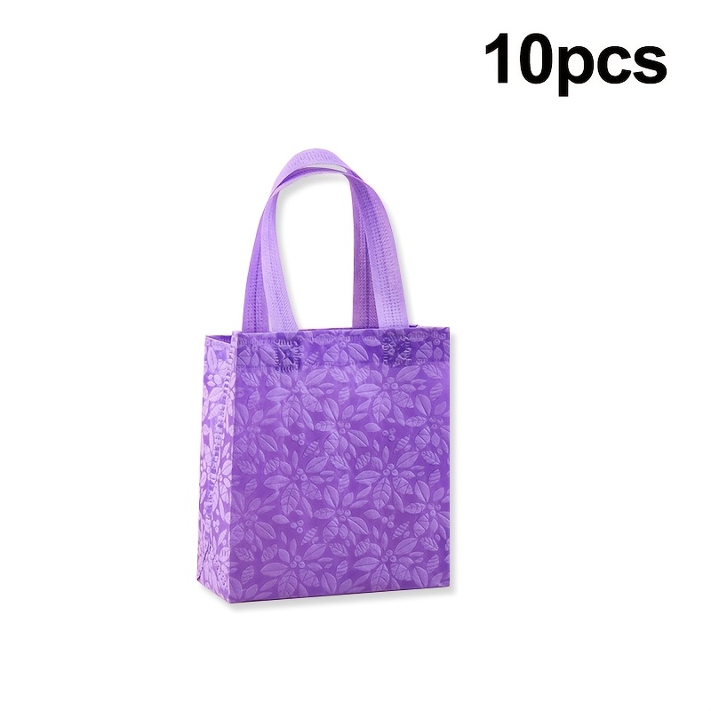 TEMU Gift For Her/him 10pcs Creative Embossed Non-woven Reusable Gift Bags With Handles, Fashionable Foldable Handbags Storage Bags Candy Bags