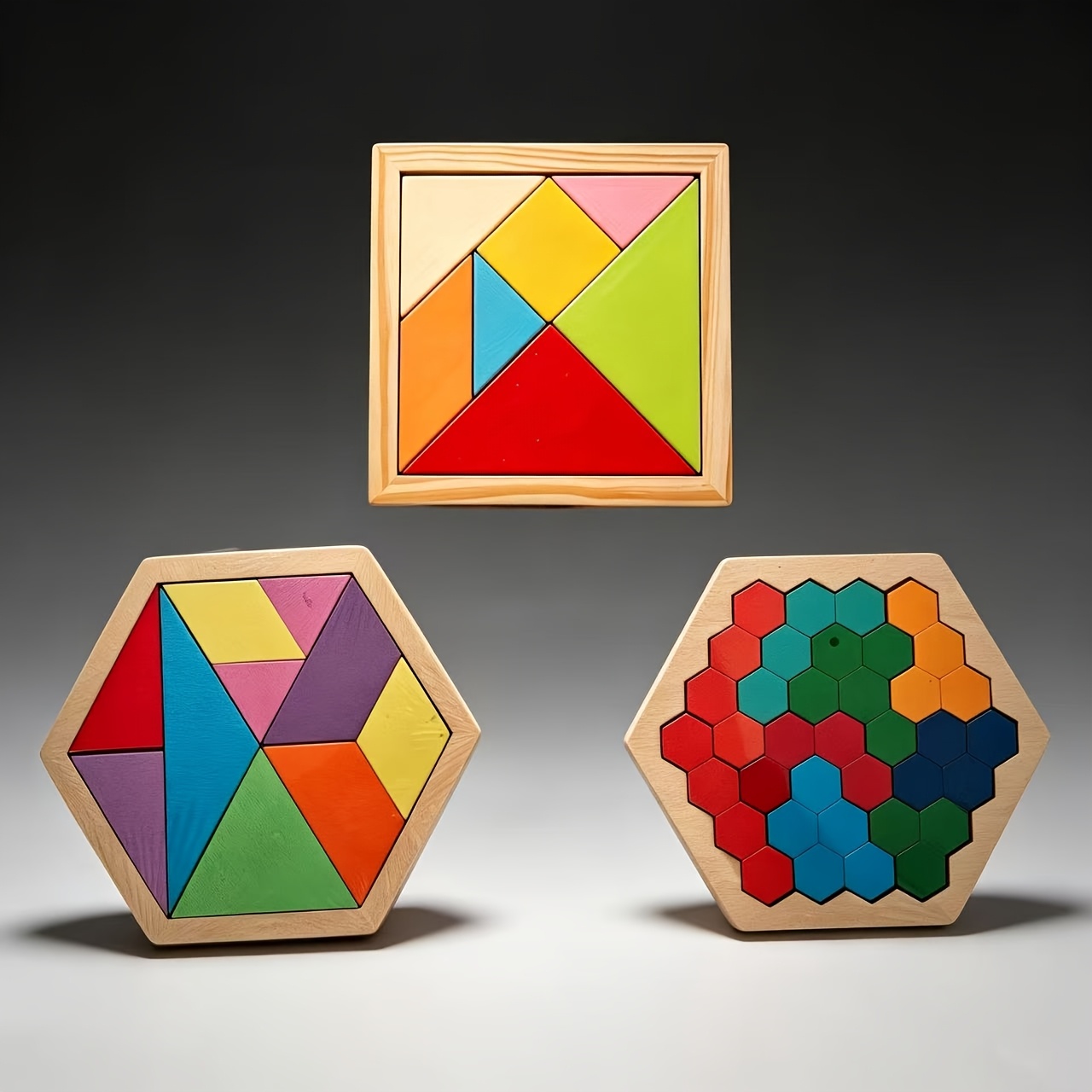 Wooden Block Puzzle, Colorful Educational Gift