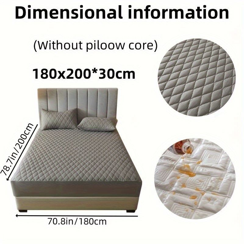 2/3pcs Two-piece/three-piece Waterproof Fitted Sheet Set Waterproof Mattress Protector Fitted Sheet And Pillowcase Set Anti-slip Full Cover Protection Cover