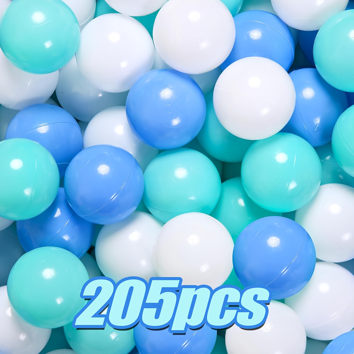 Image of 205pcs Ball Pit Balls Free Crush Proof Plastic Ball For Baby And Toddler -3 Bright Colors With Zip Storage Bag, Water Toys, Pool