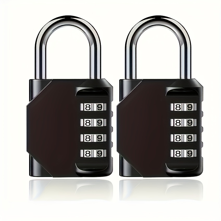 

2pcs Combination Padlocks Resettable 4- Combination, For School Employee Luggage