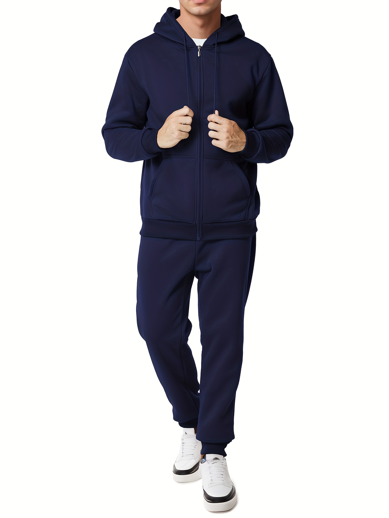 HANXIULIN Trainingspak voor heren, joggingpak, sportpak, katoen, trainingspak, katoenen joggingpak van katoen, joggingpak, sweatshirt, broek, A-grijs, M