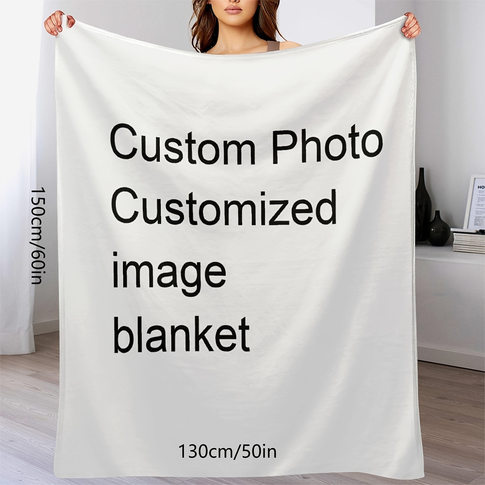 

Custom Photo Throw Blanket Customized Pictures Blanket Personalized Blanket For Family Wedding Birthday Christmas Valentine's Day Gifts For Women Him Her 130x150m/50x60in