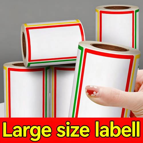 item picture extra stickers roll 4 color mixed 90x60mm no ink bleeding strong 100 labels for home kitchen office storage organization classification name tags memo