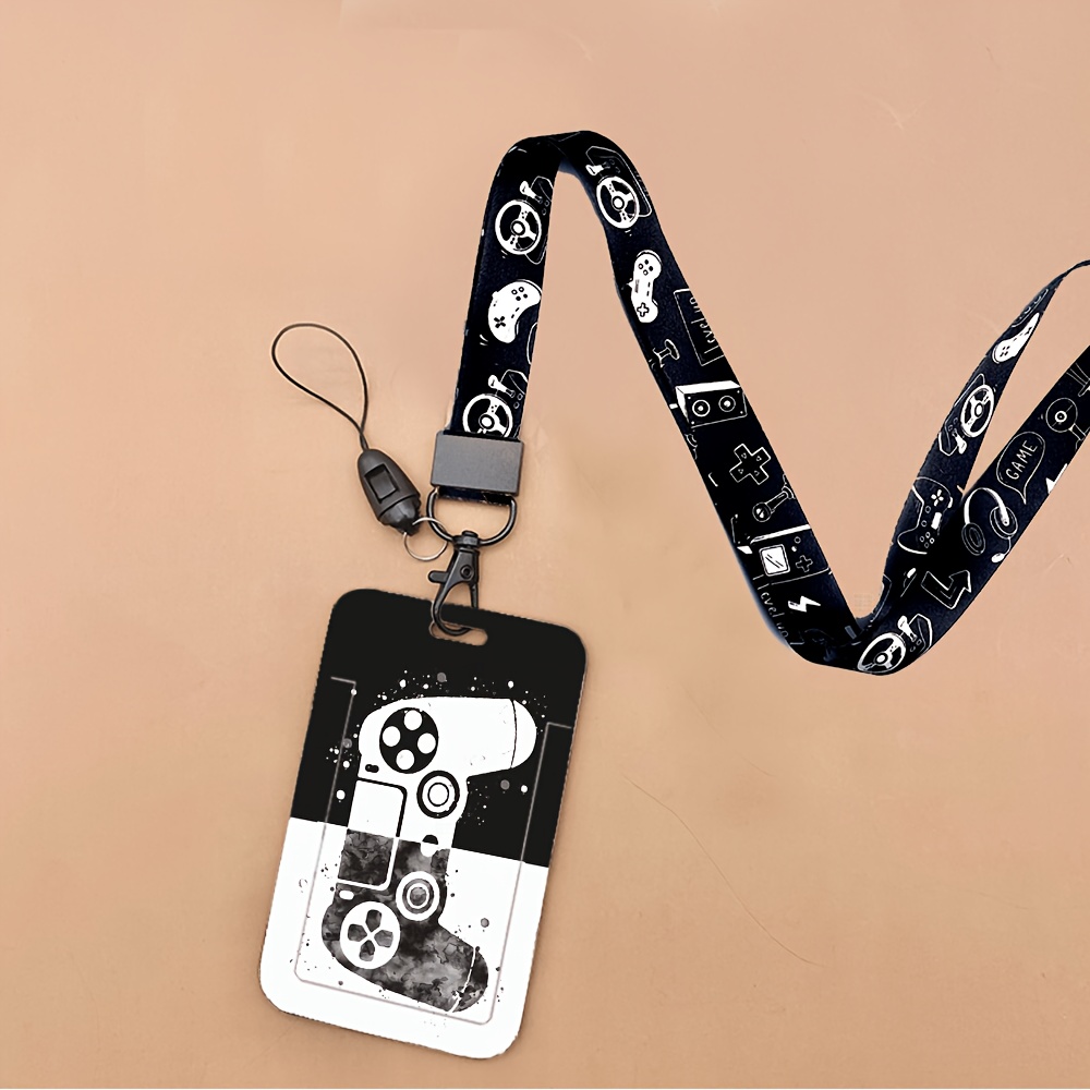 Image of Gamer Business Card Holder, Plastic Name Tag Lanyard Id Card Holder, Neck Strap Bus Card Certificate Holder, Gift, Christmas Gift