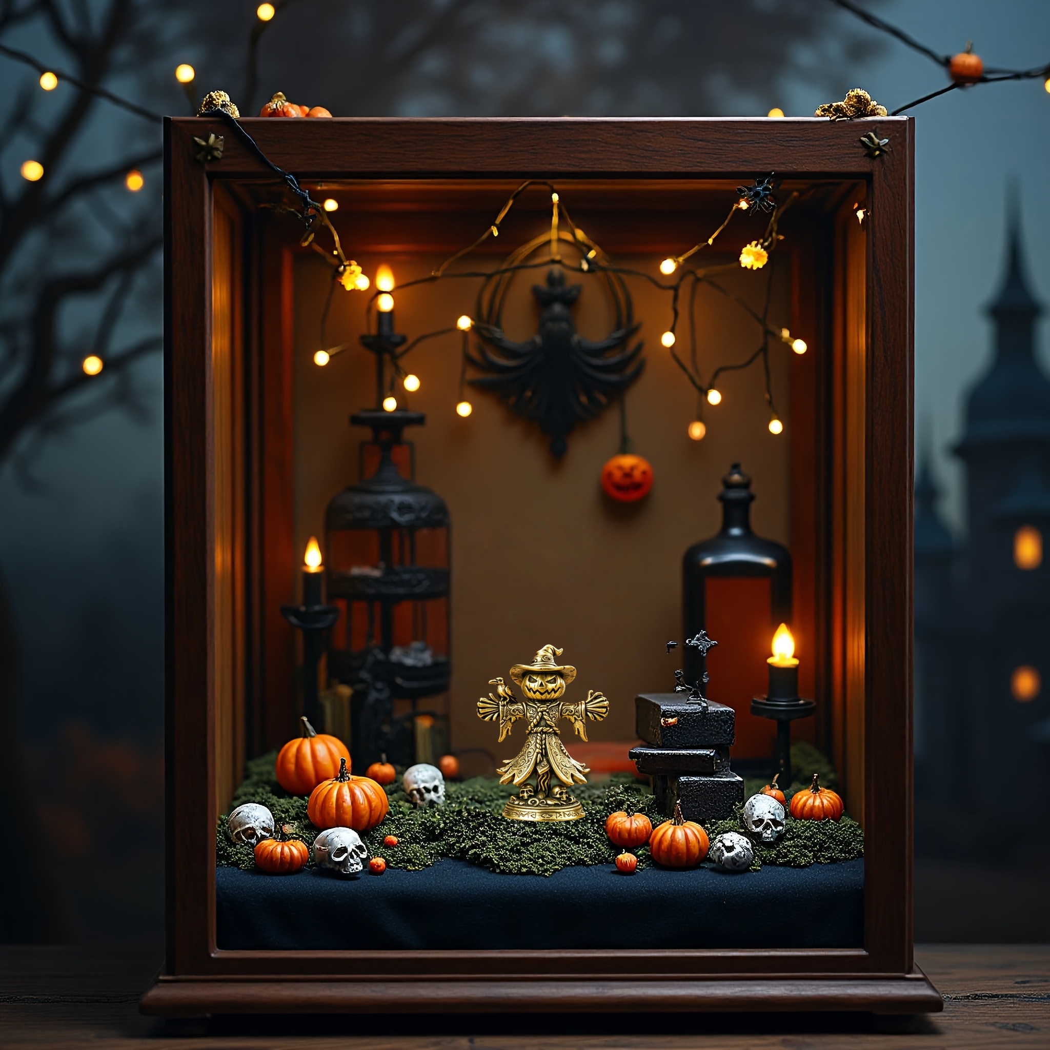 TEMU Collectible Figurines Halloween Decorations 100% Solid Brass Pumpkin Figurine, Myth Aesthetic Ornament For Desktop Bookshelf, Curiosity & Decor