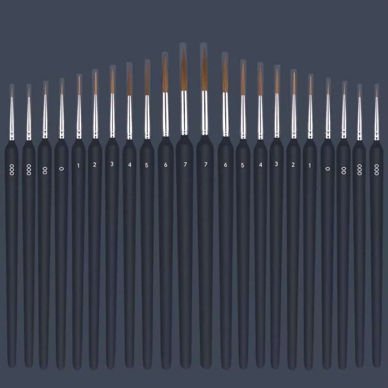 22pcs Fine Detail Paint Brush Set - Sturdy & Precise Miniature Brushes - Ideal For Model & Art Painting - High-quality, For Professional Artistic Use.